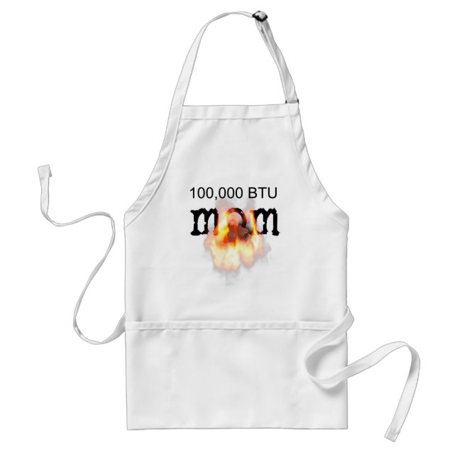 100,000 BTU MOM on fire Adult Apron (Front)