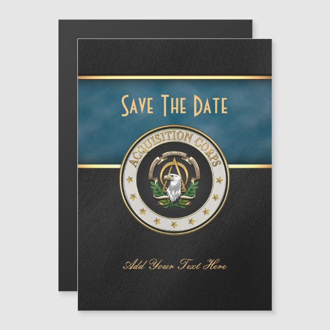 [100] Acquisition Corps (AAC) Branch Insignia [3D] Magnetic Invitation (Front/Back)