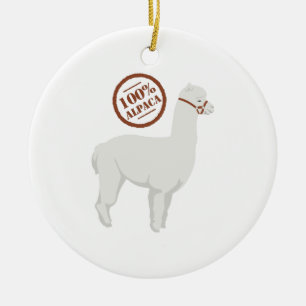 100% Alpaca Ceramic Ornament