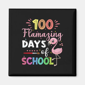100 Amazing Days Of School Cute Flamingo Student T Magnet