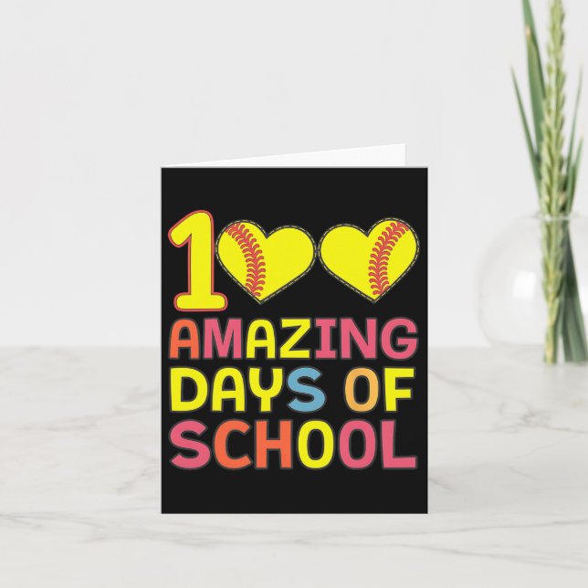 100 Amazing Days Of School Softbyll Player Student Card (Front)