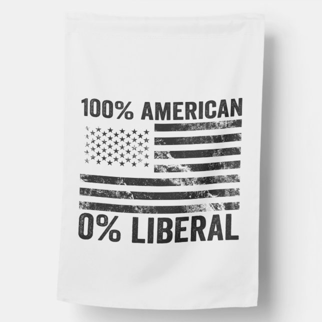 100% American 0% Liberal Republican American Flag  (Front)