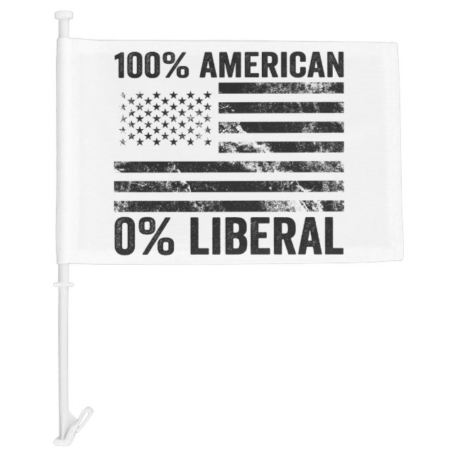 100% American 0% Liberal Republican American Flag  (Front)