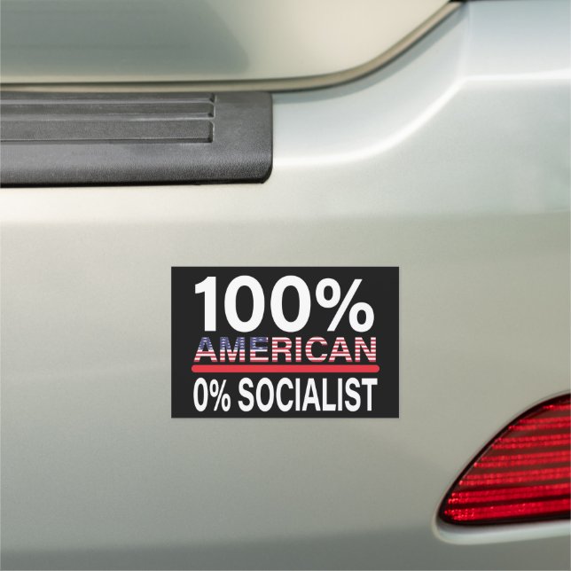 100% American 0% Socialist Car Magnet (In Situ)
