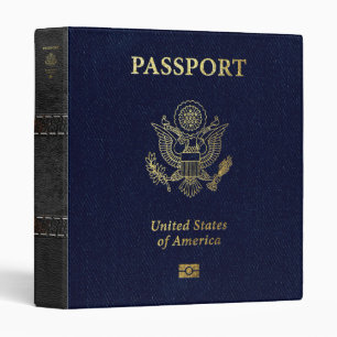 [100] American Passport Cover 3 Ring Binder