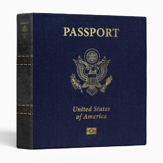 [100] American Passport Cover 3 Ring Binder