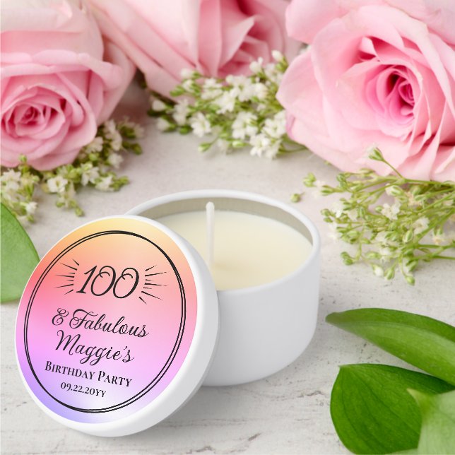 100 and Fabulous 100th Birthday Party  Mini Candle Favors (Insitu (Wedding))