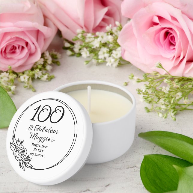 100 and Fabulous 100th Birthday Party  Mini Candle Favors (Insitu (Wedding))