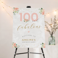 100 and Fabulous 100th Chic Lady Birthday Welcome
