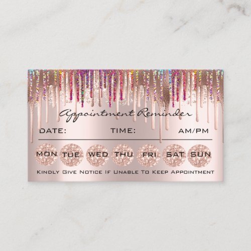 100 Appointment Reminder Cards Makeup Lash Drips