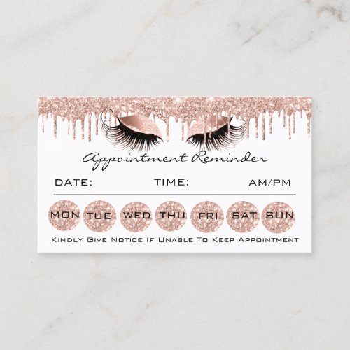 100 Appointment Reminder Cards Makeup Lash LuxRose