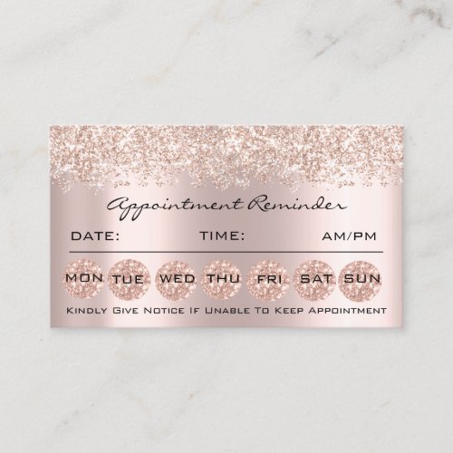 100 Appointment Reminder Cards Makeup Lash Rose