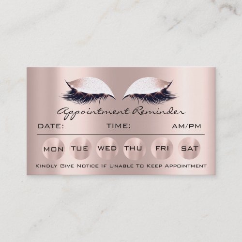 100 Appointment Reminder Cards Makeup Lashes VIP