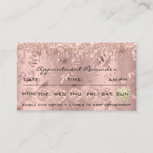 100 Appointment Reminder Floral Makeup Lash Hair Business Card