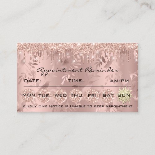 100 Appointment Reminder Floral Makeup Lash Hair Business Card