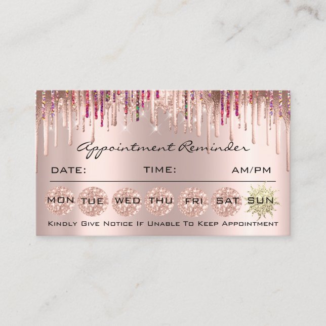 100 Appointment Reminder Social Makeup Holograph Business Card (Front)