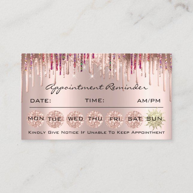 100 Appointment Reminder Social Makeup Holograph Business Card (Front)