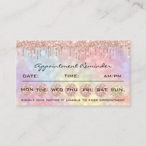 100 Appointment Reminder Social Makeup Lash Hair Business Card