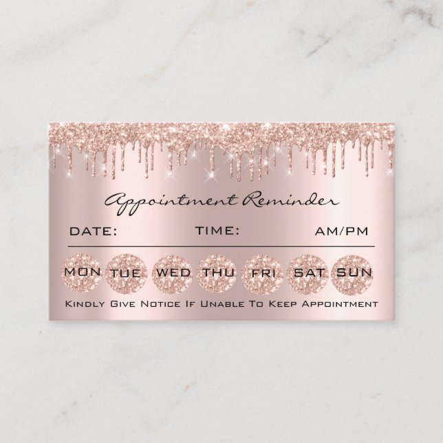 100 Appointment Reminder Social Makeup Lash Nails Business Card (Front)
