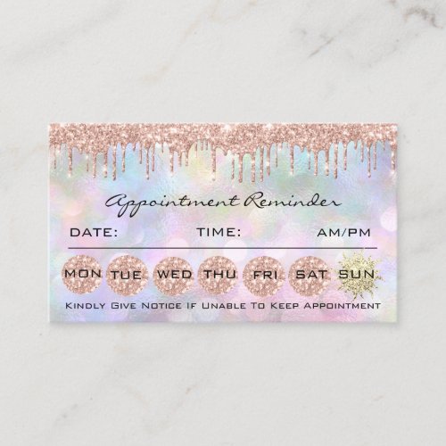 100 Appointment Reminder Social Makeup Lash Wax Business Card