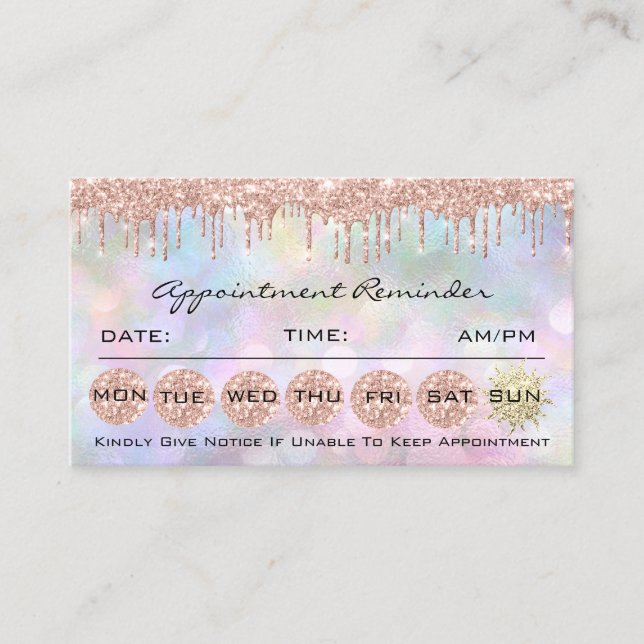 100 Appointment Reminder Social Makeup Lash Wax Business Card (Front)