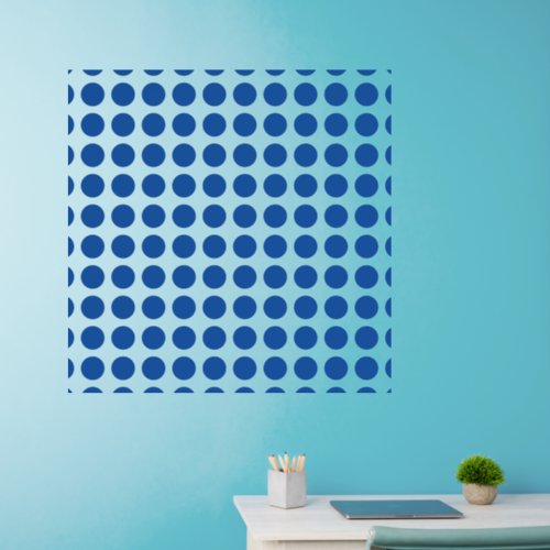 100  approx 25 Blue Polka Dots 36 sq Wall Decal