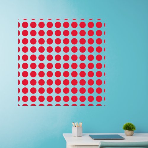 100  approx 25  Red Polka Dots on 36sq         Wall Decal