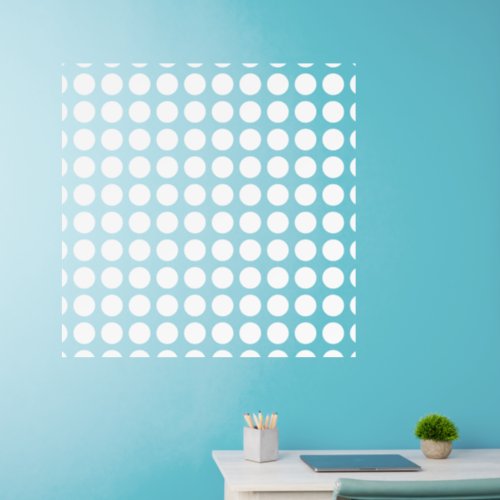 100 approx 25 White Polka Dots on 36 sq Wall Decal