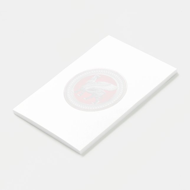 [100] Assyrian Winged Bull: Silver & Black Lamassu Post-it Notes (Angled)