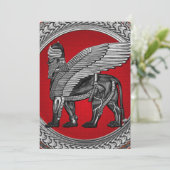 [100] Assyrian Winged Lion: Gold & Black Lamassu (Standing Front)