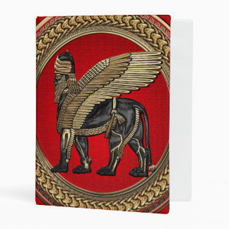 [100] Assyrian Winged Lion: Gold & Black Lamassu Mini Binder