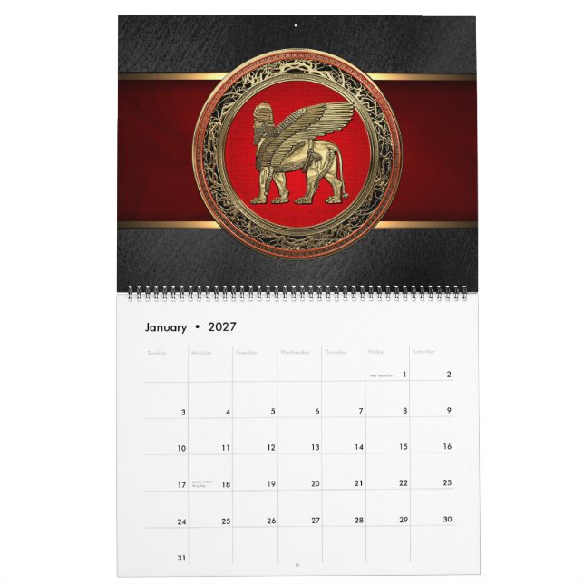 [100] Assyrian Winged Lion - Gold Lamassu Calendar (Jan 2027)