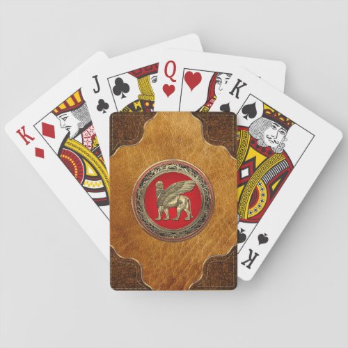 100 Assyrian Winged Lion _ Gold Lamassu Poker Cards