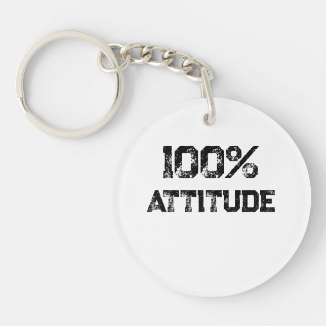 100% ATTITUDE – Customizable Office Gift for Confi Keychain (Front)