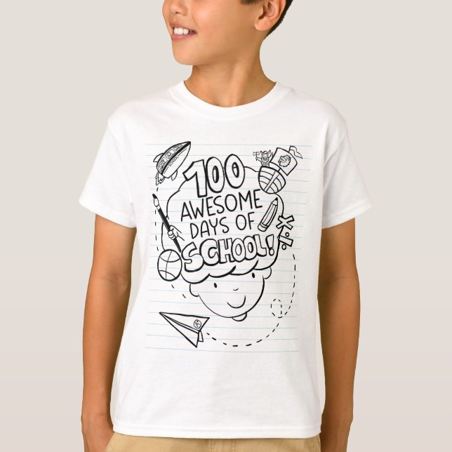 100 Awesome Days Of School T-Shirt (Front)