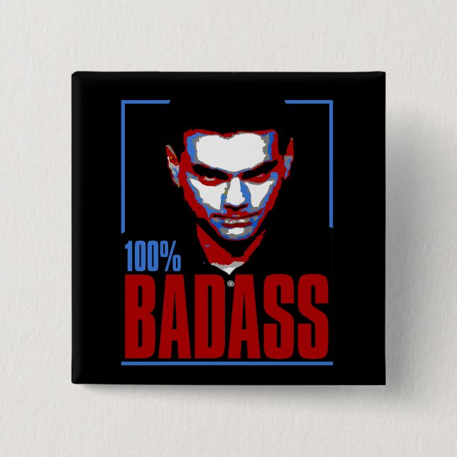 100% BadAss Shapiro Pinback Button (Front)