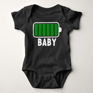 100% Battery Fully Charged Family Black Baby Bodysuit
