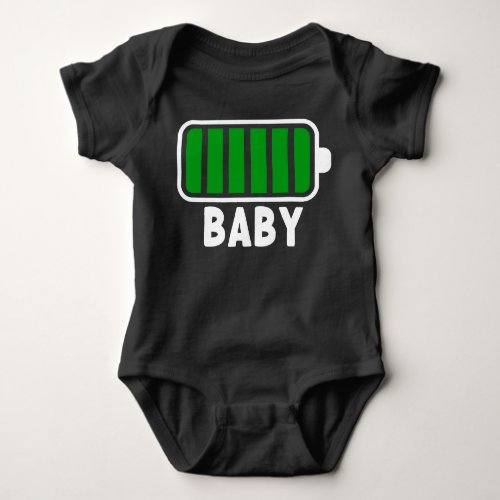 100 Battery Fully Charged Family Black  Baby Bodysuit