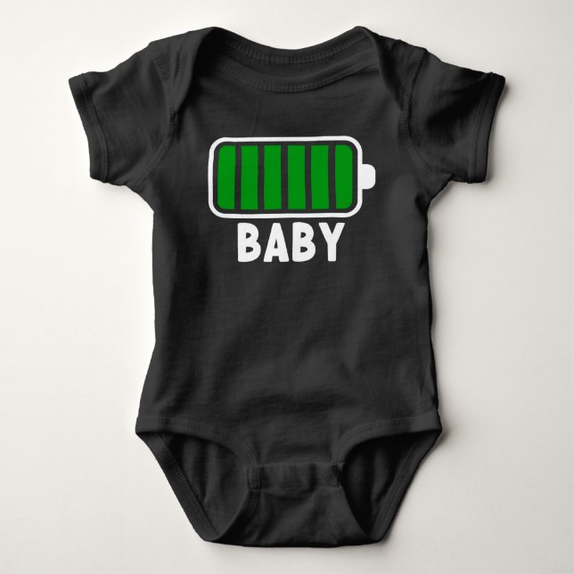 100% Battery Fully Charged Family Matching Baby Bodysuit (Front)