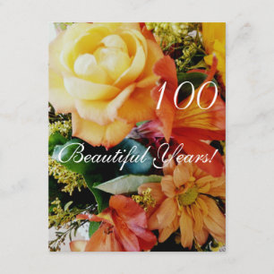 100 Beautiful Years!-Birthday/Yellow Rose Bouquet Invitation