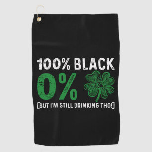 100% Black 0% Shamrock African St Patricks Day  Golf Towel