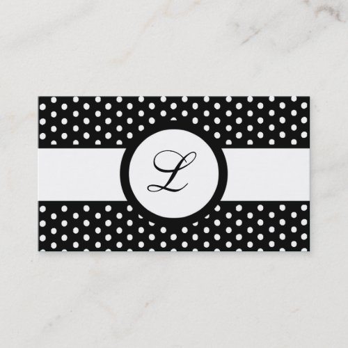 100 Black White Polkadot Pokadot Business Card