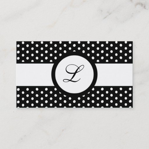 Customizable 100 Black White Polkadot Pokadot Business Card