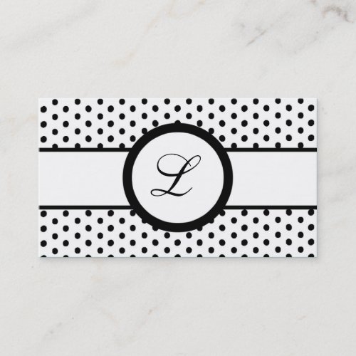 100 Black White Polkadot Pokadot Business Card