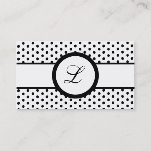 Customizable 100 Black White Polkadot Pokadot Business Card