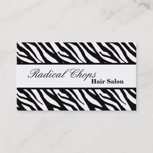 100 Black White Zebra Print Pattern Business Card
