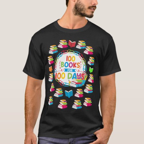 100 Books for 100 Days 100th Day of School  Teache T_Shirt