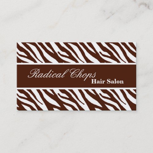 100 Borwn White Zebra Print Pattern Business Card