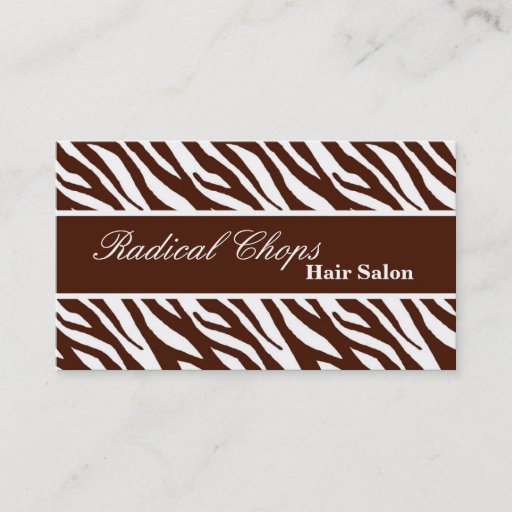 Customizable 100 Borwn White Zebra Print Pattern Business Card