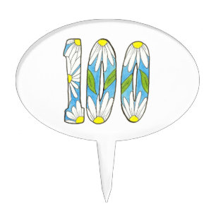 100 cake pick with daisies
